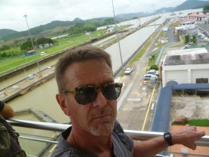 Moi (Early later years).  Selfie portrait at the Panama Canal.